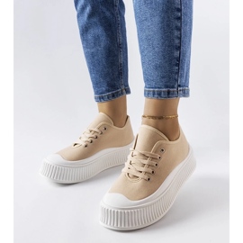 D/GMR Beige platform sneakers fra Castanthei