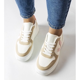 D/GMR Hvide sneakers med pink Plouffe-indlæg