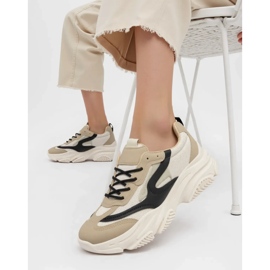 Kvinders zenna sorte sneakers beige