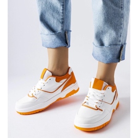 D/GMR Hvide og orange Barrette sneakers