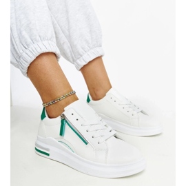 D/GMR Hvide sneakers med grønne indlæg Anaunia