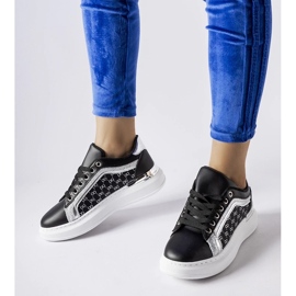 D/GMR Sorte sneakers med sølv Leo dekoration