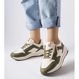 D/GMR Hvide og grønne Cecchi sneakers