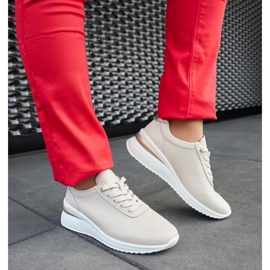D/GMR Beige kile-sneakers i læder fra Federico