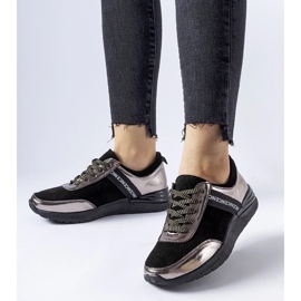 D/GMR Sorte og grå lædersneakers fra Castelfidardo
