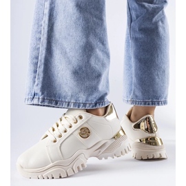 D/GMR Beige sneakers med en massiv Arpaia-sål