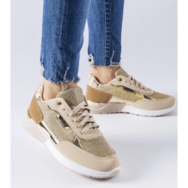 D/GMR Beige glitter sneakers fra Roganzuolo