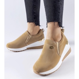 D/GMR Mørkebeige Vitale wedge sneakers