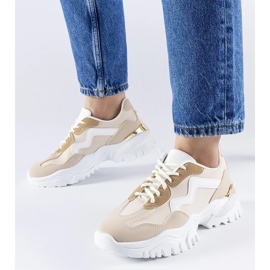 D/GMR Beige sneakers med en massiv Gironic-sål