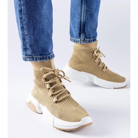 D/GMR Mørkebeige Sanschagrin high-top sneakers