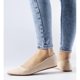 D/GMR Beige balletflader med spids tå Riv