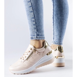 D/GMR Beige sneakers dekoreret med Marietta lynlås