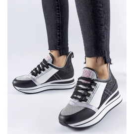 D/GMR Sorte glitter sneakers på Marce platformen