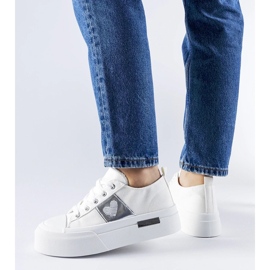 D/GMR Hvide og sølv Lawton platform sneakers