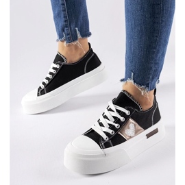 D/GMR Sort og sølv Lawton platform sneakers