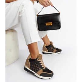 D/GMR Sorte Chestnut wedge sneakers
