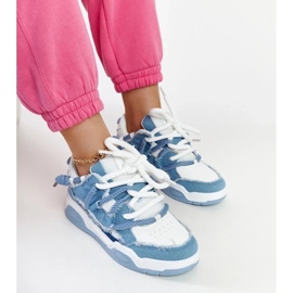 D/GMR Blå sneakers med melilot stofindlæg hvid