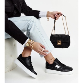 D/GMR Sorte sneakers på en hvid Mentha platform