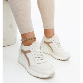 D/GMR Beige Hermina wedge sneakers
