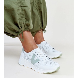 D/GMR Vinceza hvide gennembrudte sneakers i læder