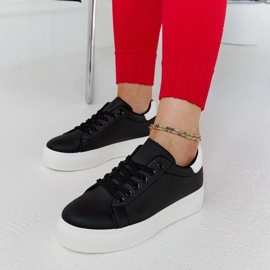 D/GMR Sorte og hvide sneakers på en tyk sål Ruta