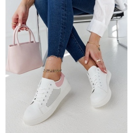 D/GMR Hvid og lyserød åbent Semhar -sneakers