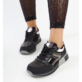 D/GMR Sorte platform sneakers med Mauli rhinestones