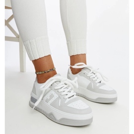 D/GMR Hvide og grå Galit sneakers med en tyk sål