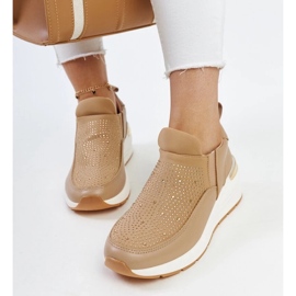 D/GMR Ashleey brune wedge sneakers med rhinestones