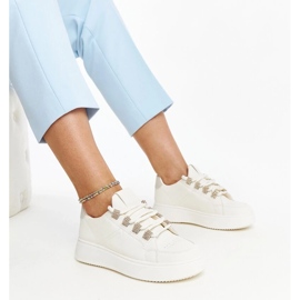 D/GMR Beige sneakers med tyk Walida-sål