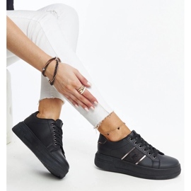 D/GMR Sorte sneakers med tyk Finestra-sål