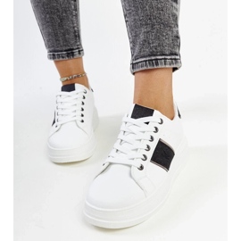 D/GMR Hvide og sorte sneakers med en tyk Finestra-sål