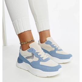 D/GMR Beige og blå sneakers på Nereida platformen