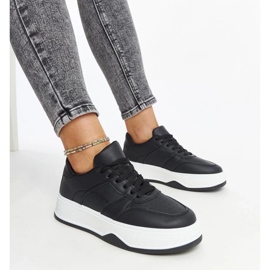 D/GMR Sorte sneakers med en tyk Rafida-sål