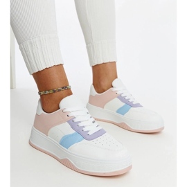 D/GMR Hvide og lyserøde sneakers med en tykkere Rafida-sål