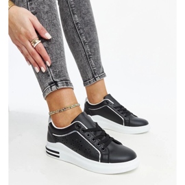 D/GMR Sorte gennembrudte sneakers med Zorka glitter