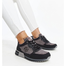 D/GMR Sorte og grå platformssneakers fra Sinika