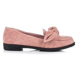 Ideal Shoes Ruskindsbrogues med sløjfe lyserød