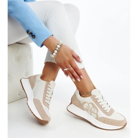 Hvid og beige læder sneakers Salimah