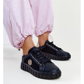 Sorte lædersneakers med massiv Viera-sål