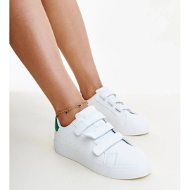 Hvide og grønne Samala velcro sneakers