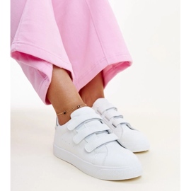 Hvide og sølv velcro sneakers fra Samala