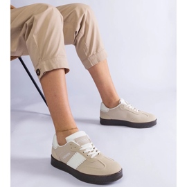 D/CEO Beige platformssneakers med Puente-syninger