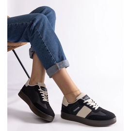 D/CEO Sorte platformssneakers med Puente-syninger