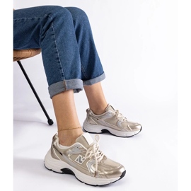 D/CEO Gyldne sportssko til kvindelige sneakers sedilla gylden