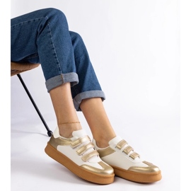 D/CEO Mena guld sneakers med velcrolukning gylden