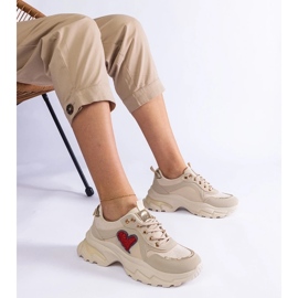 D/CEO Beige platform sneakers med et Martinez hjerte
