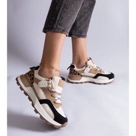 D/CEO Beige sneakers dekoreret med Soria-dyremotiv