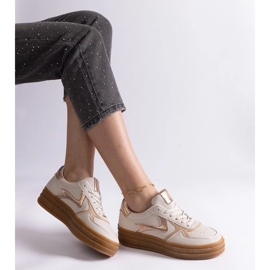 D/CEO Beige sneakers med Quica gummisål