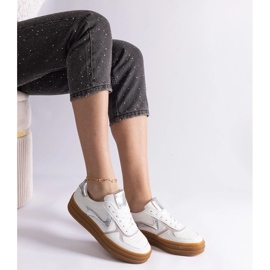 D/CEO Hvide og sølv sneakers med en Quica gummisål